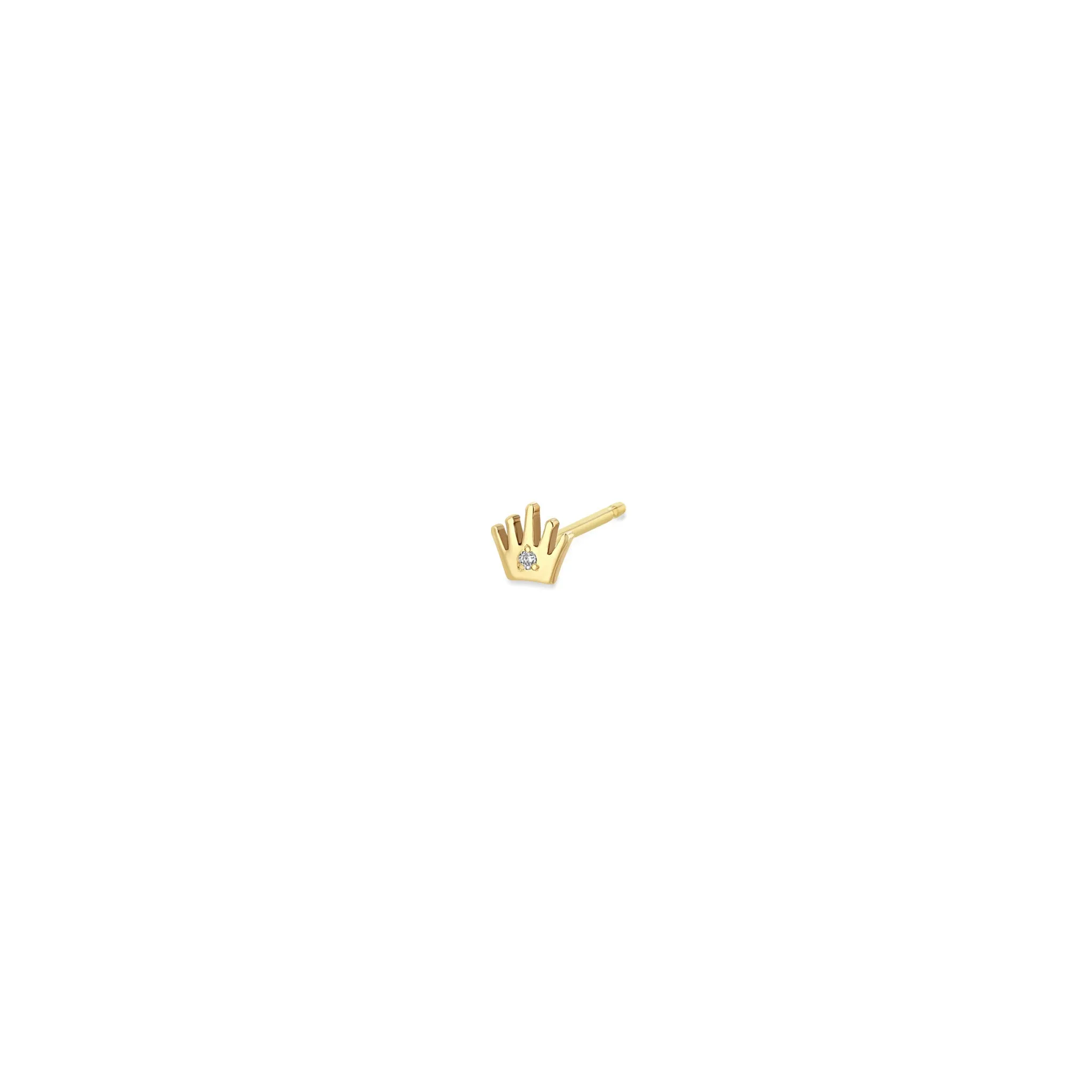 14k Itty Bitty Diamond Crown Stud