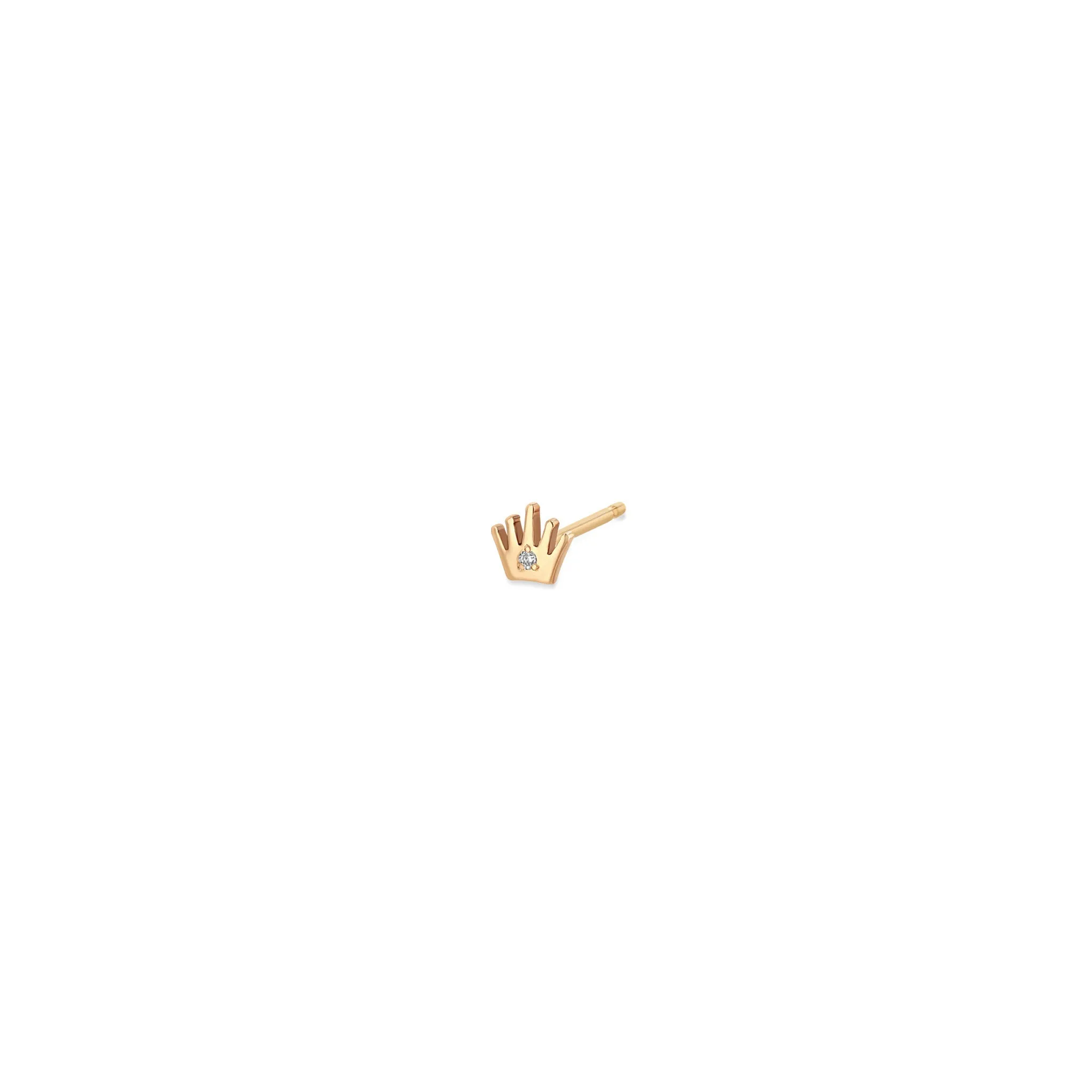 14k Itty Bitty Diamond Crown Stud