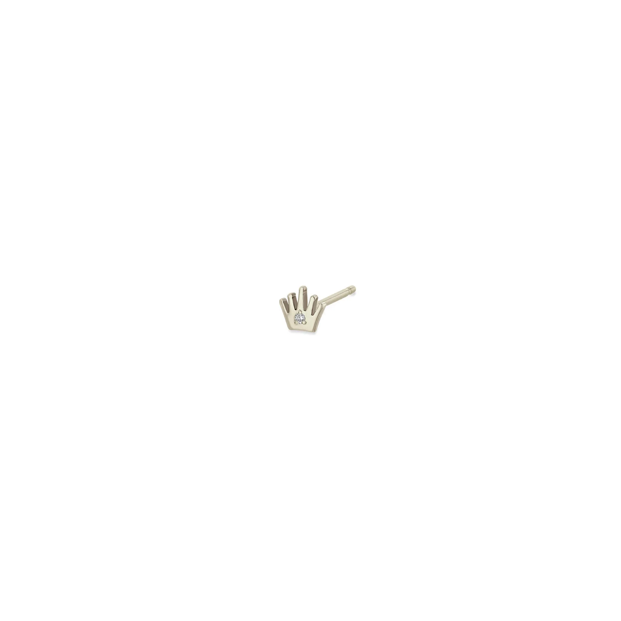 14k Itty Bitty Diamond Crown Stud