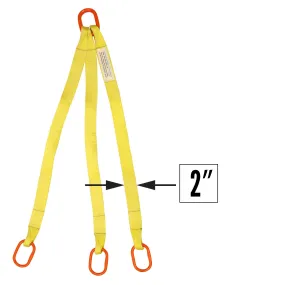 2"x18' (2 ply) Triple Leg Nylon Sling w/ Master Link Both Ends