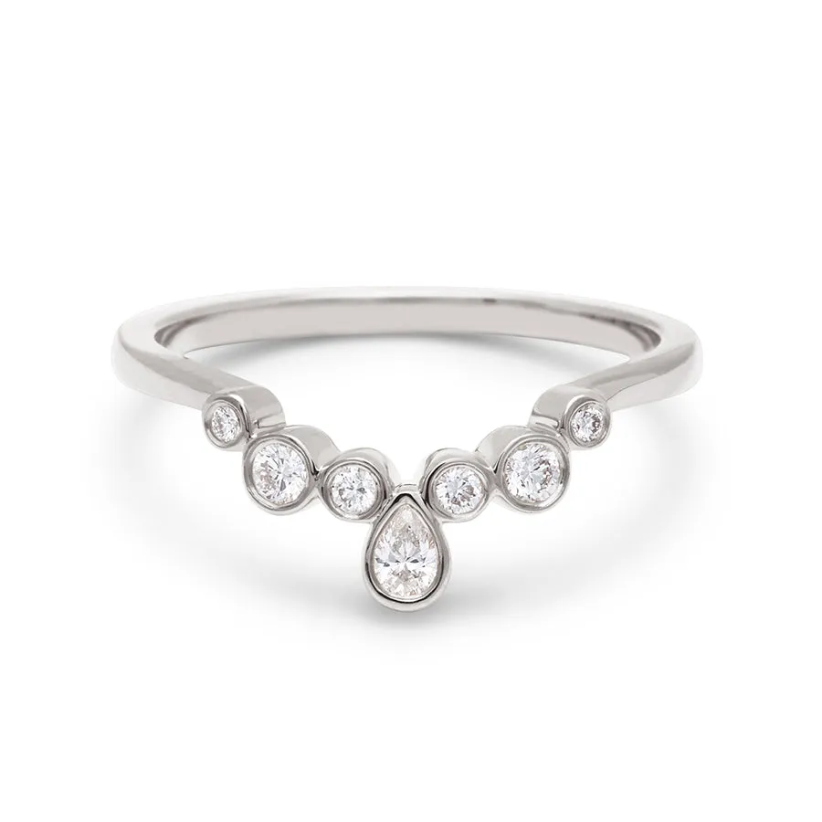 Bezel Rosette Band - 14k Gold & White Diamonds