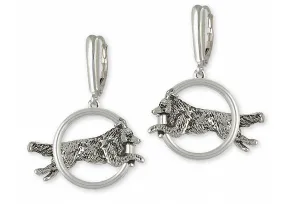 Border Collie Earrings Jewelry Sterling Silver Handmade Dog Earrings BDC41X-DE