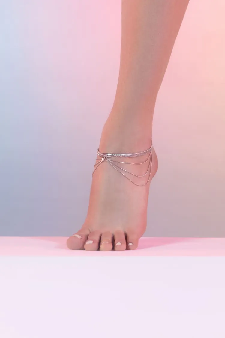 chains anklet in silver