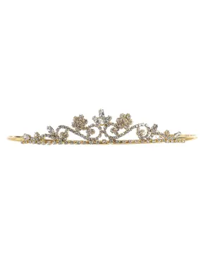 Girls Multi Color Rhinestone Flowers Tiara