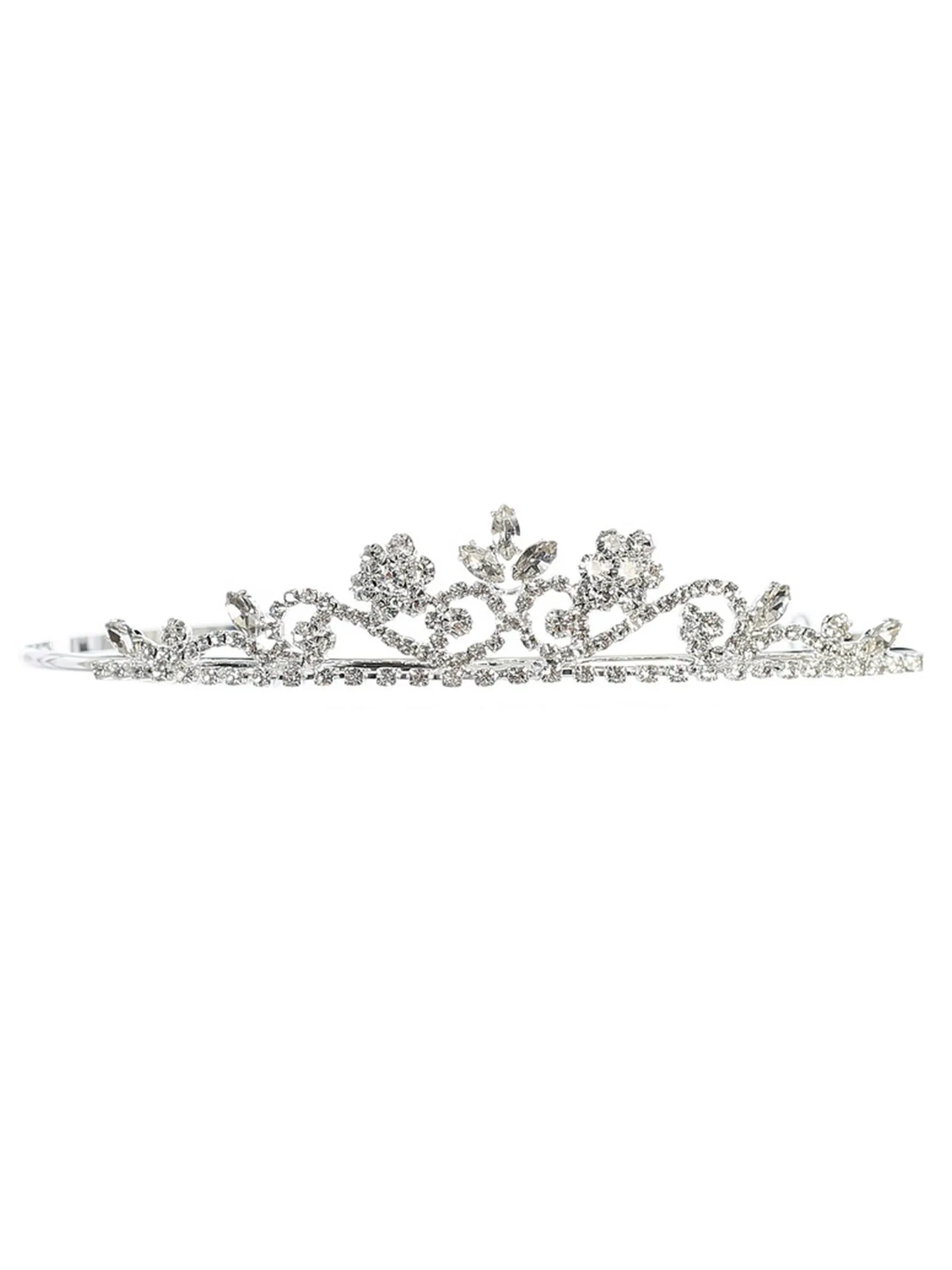 Girls Multi Color Rhinestone Flowers Tiara