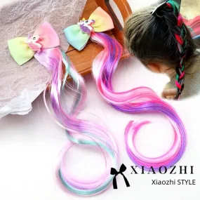 Korean Style Children's Hair Accessories  Colorful Personalized Wig Braid  Hairpin Girls' Bow Hairpin Clip