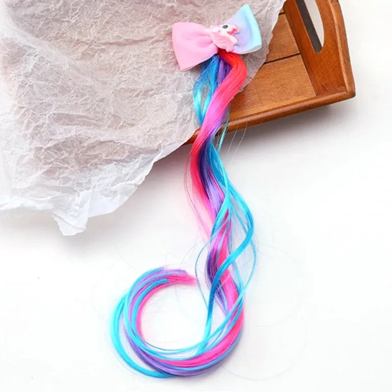 Korean Style Children's Hair Accessories  Colorful Personalized Wig Braid  Hairpin Girls' Bow Hairpin Clip