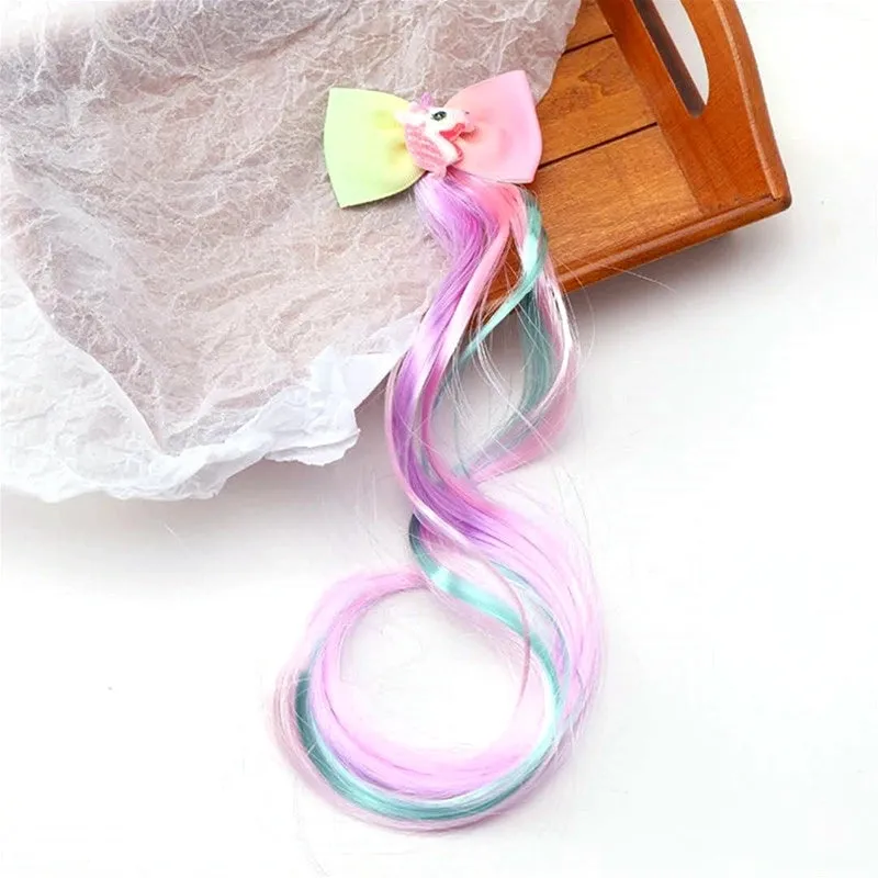 Korean Style Children's Hair Accessories  Colorful Personalized Wig Braid  Hairpin Girls' Bow Hairpin Clip