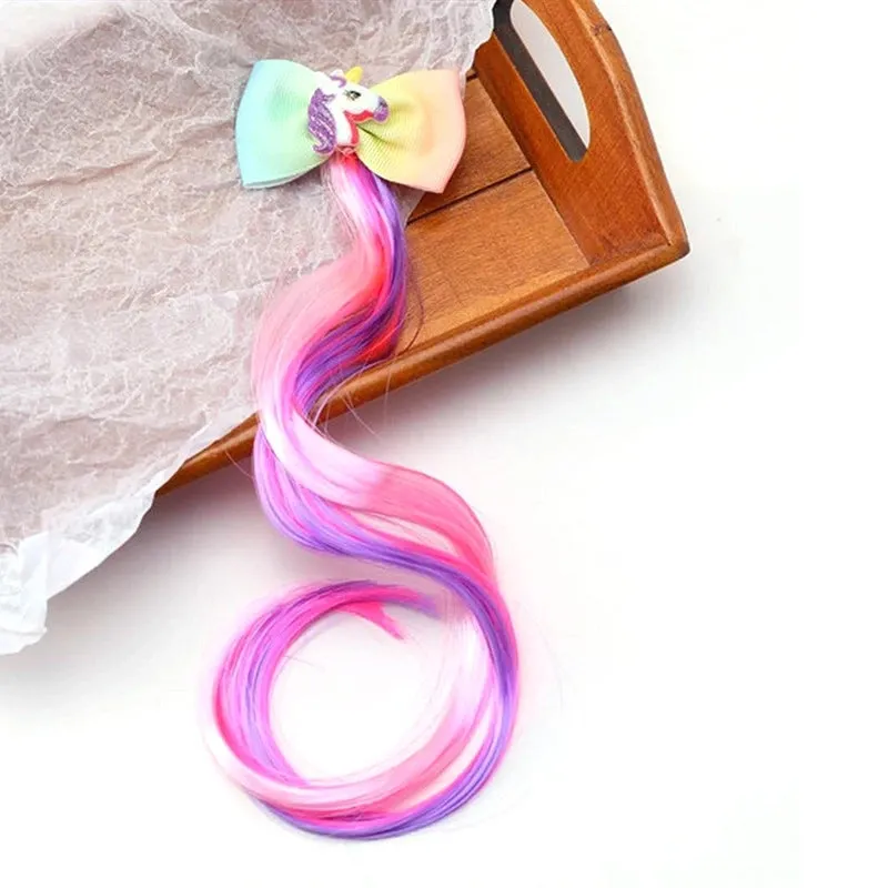 Korean Style Children's Hair Accessories  Colorful Personalized Wig Braid  Hairpin Girls' Bow Hairpin Clip