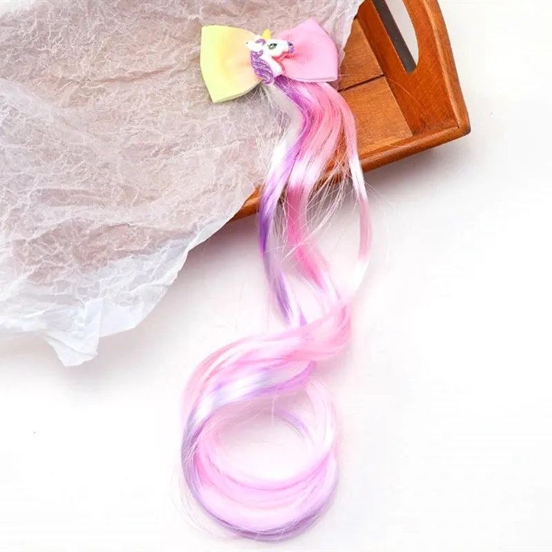 Korean Style Children's Hair Accessories  Colorful Personalized Wig Braid  Hairpin Girls' Bow Hairpin Clip