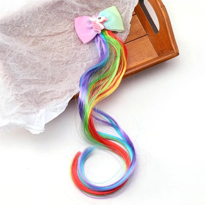 Korean Style Children's Hair Accessories  Colorful Personalized Wig Braid  Hairpin Girls' Bow Hairpin Clip