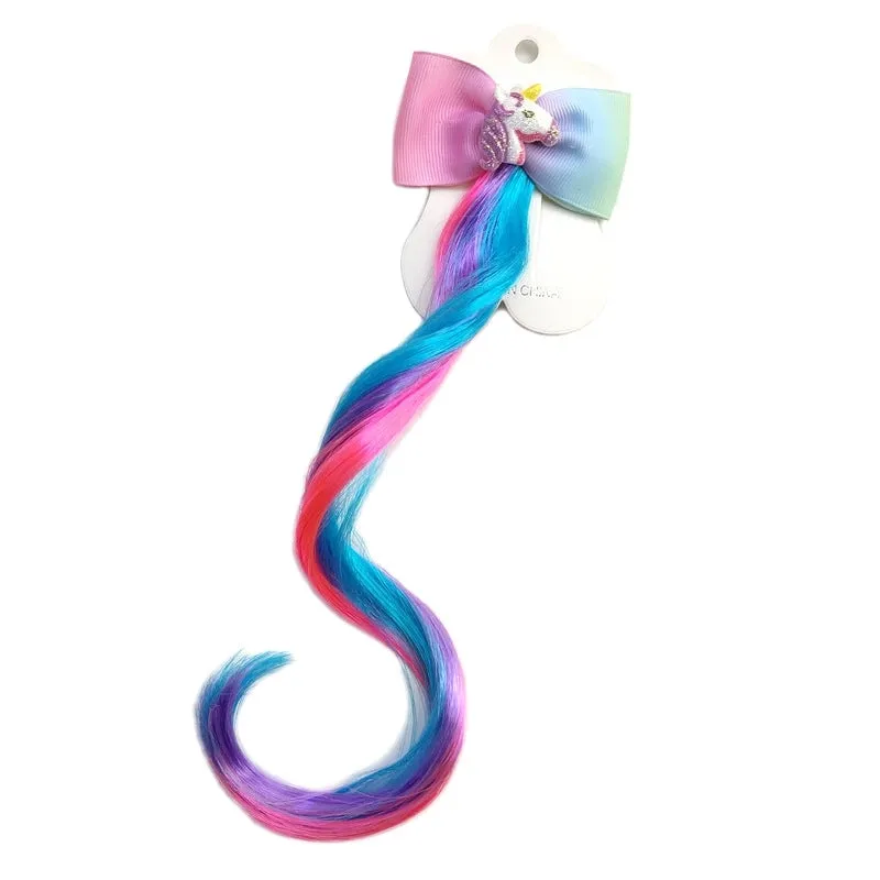 Korean Style Children's Hair Accessories  Colorful Personalized Wig Braid  Hairpin Girls' Bow Hairpin Clip