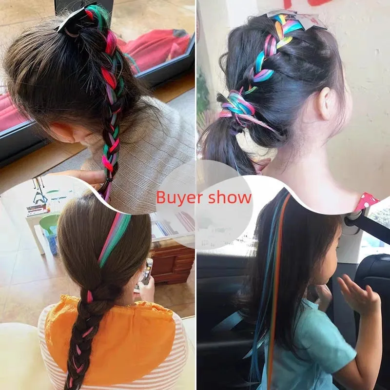 Korean Style Children's Hair Accessories  Colorful Personalized Wig Braid  Hairpin Girls' Bow Hairpin Clip
