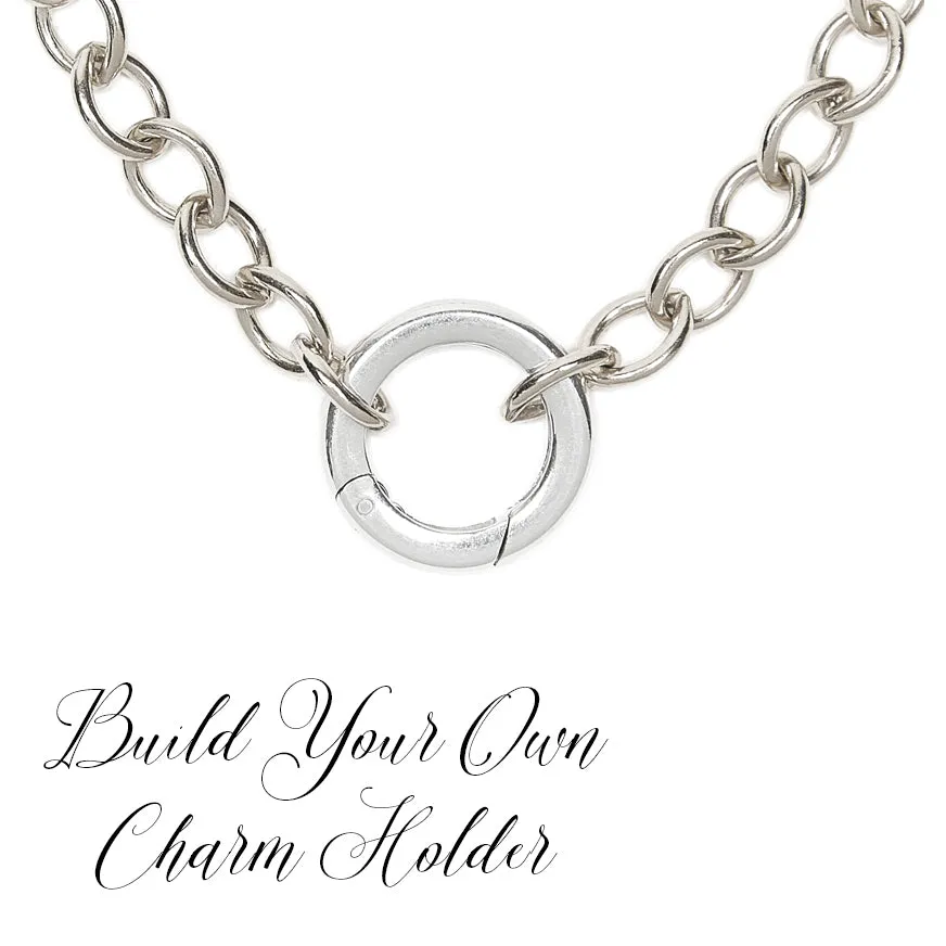 Mariamor Customizable Charm Holder Statement Necklace, Sterling Silver