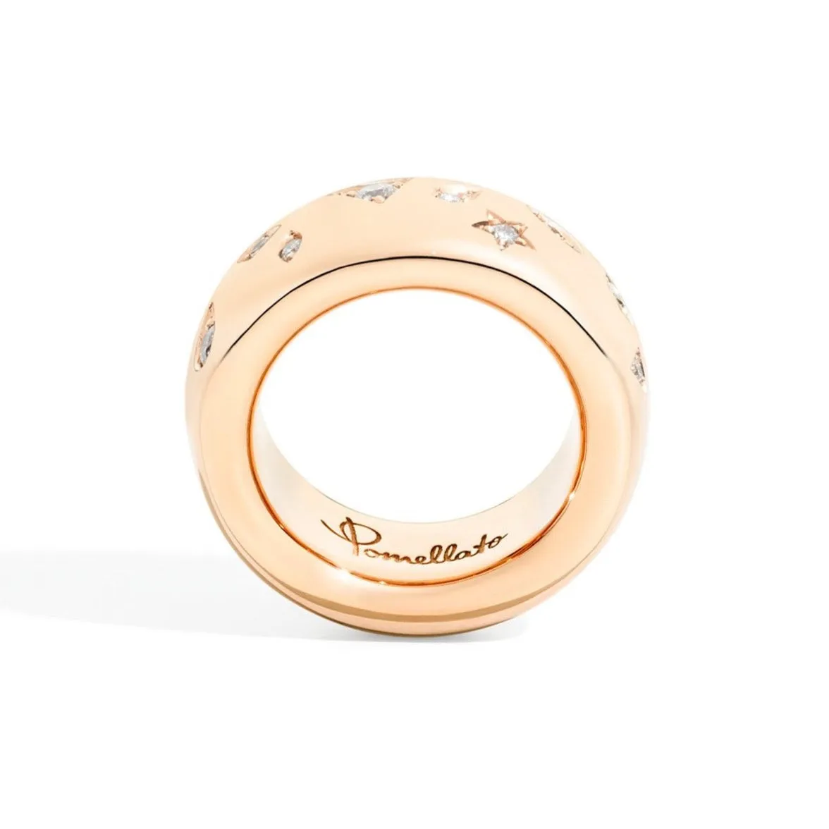 Pomellato - Iconica Large - Band Ring with Diamonds, 18k Rose Gold