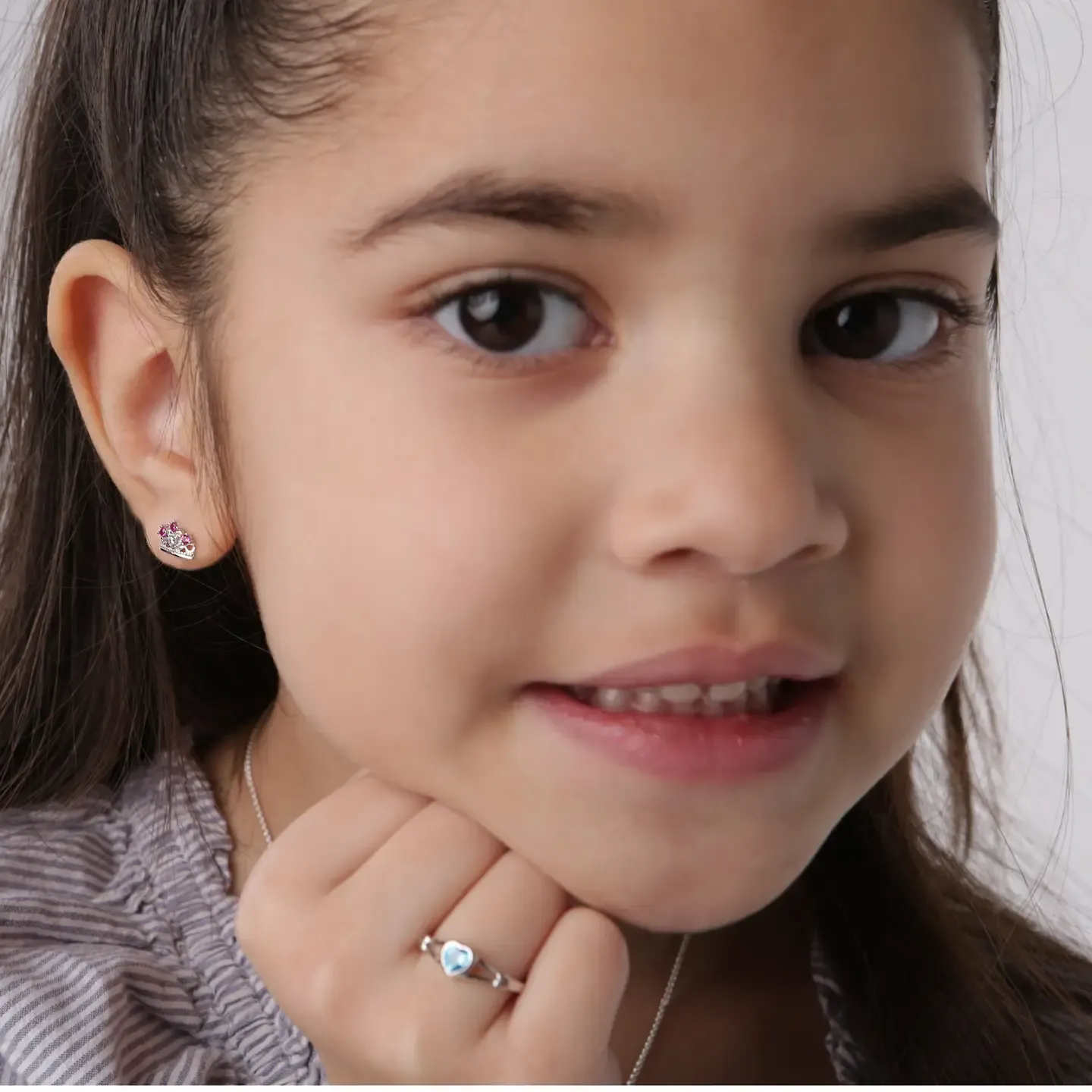Princess Tiara Earrings - Silver