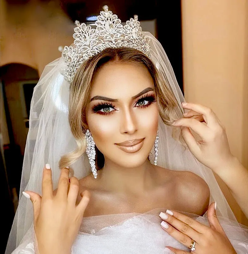"Aubree" -  Crystal Wedding Tiara - Available in Silver and Gold
