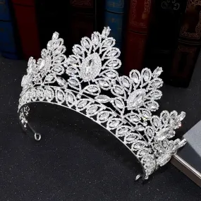 "Aubree" -  Crystal Wedding Tiara - Available in Silver and Gold
