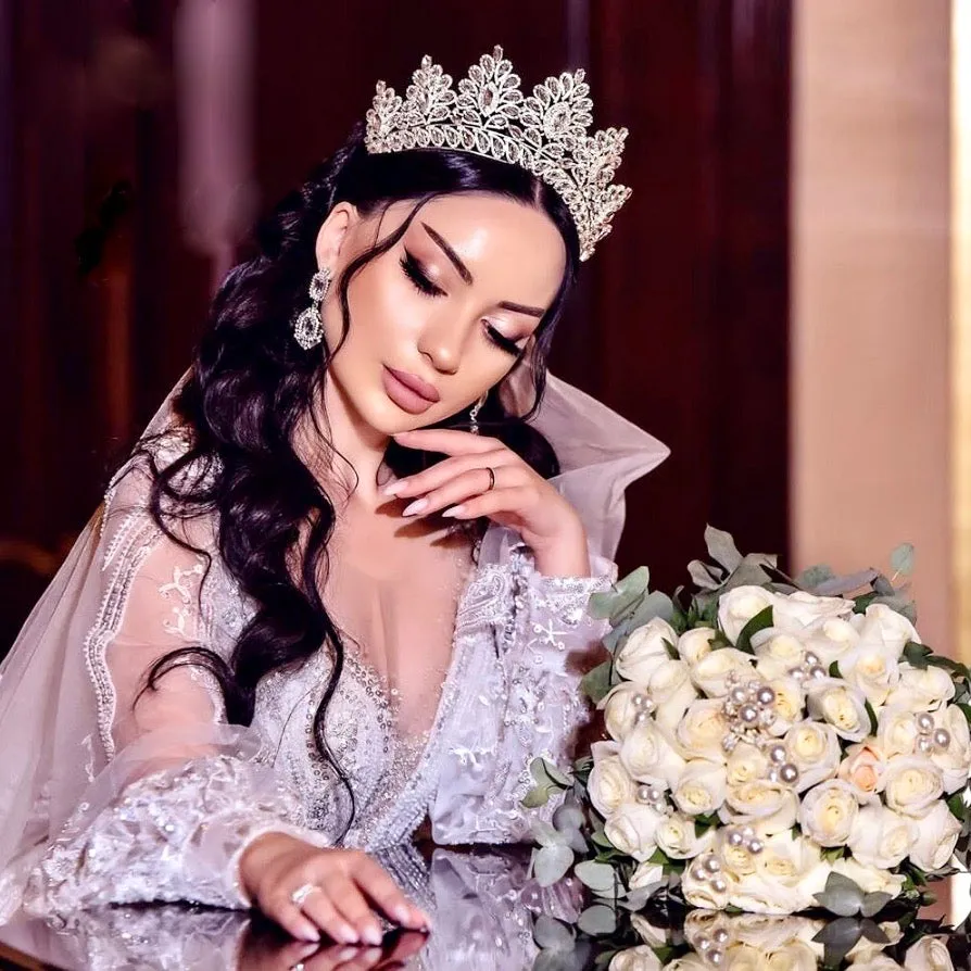 "Aubree" -  Crystal Wedding Tiara - Available in Silver and Gold