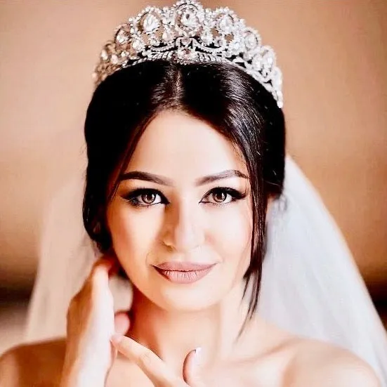 "Chrysta" - Rhinestone Bridal Tiara - Available in Silver, Rose Gold and Yellow Gold