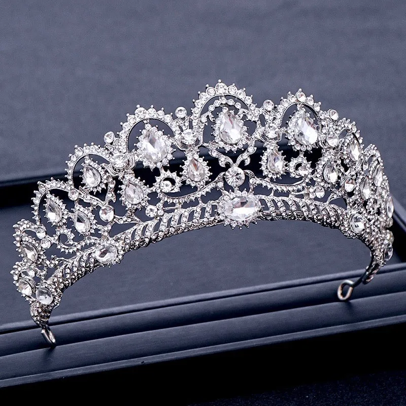 "Chrysta" - Rhinestone Bridal Tiara - Available in Silver, Rose Gold and Yellow Gold