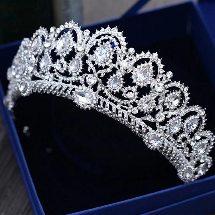 "Chrysta" - Rhinestone Bridal Tiara - Available in Silver, Rose Gold and Yellow Gold