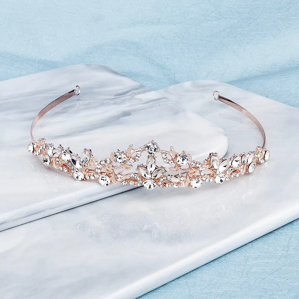 "Kenna" - Crystal Bridal Tiara - Available in Rose Gold and Silver