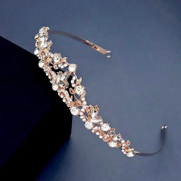 "Kenna" - Crystal Bridal Tiara - Available in Rose Gold and Silver