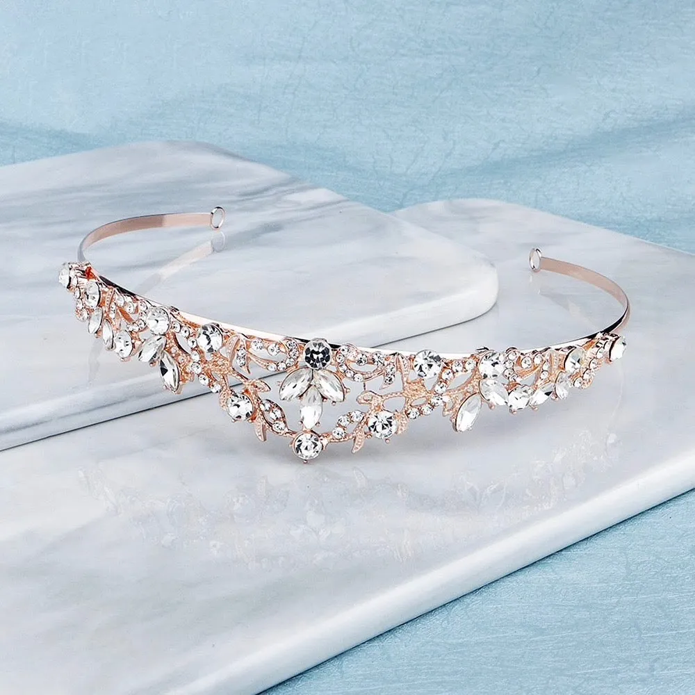 "Kenna" - Crystal Bridal Tiara - Available in Rose Gold and Silver