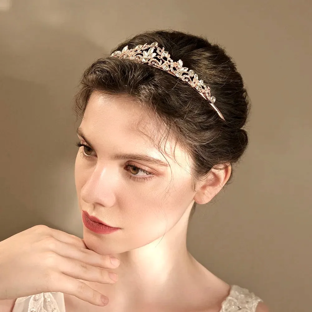 "Kenna" - Crystal Bridal Tiara - Available in Rose Gold and Silver