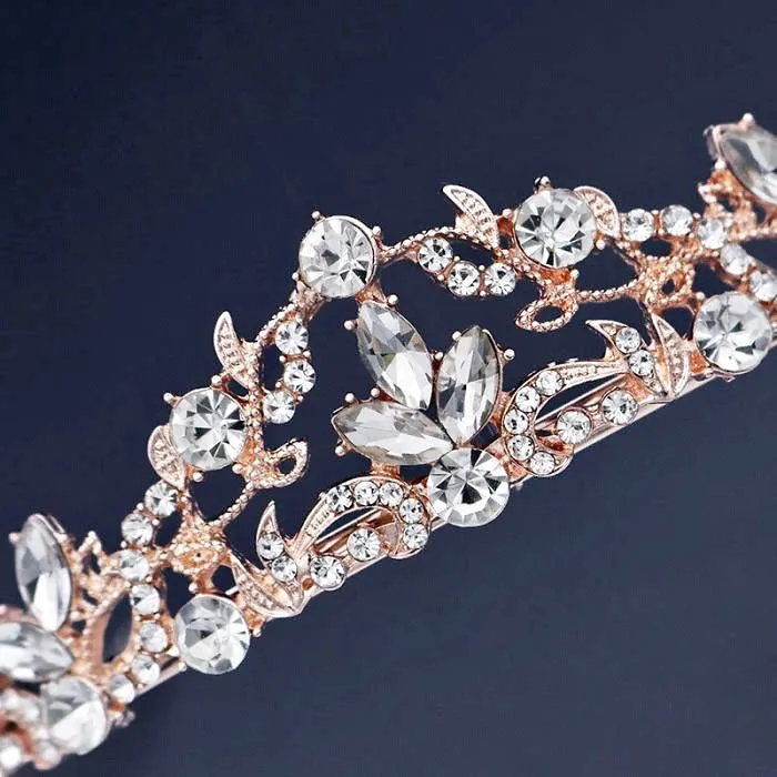 "Kenna" - Crystal Bridal Tiara - Available in Rose Gold and Silver