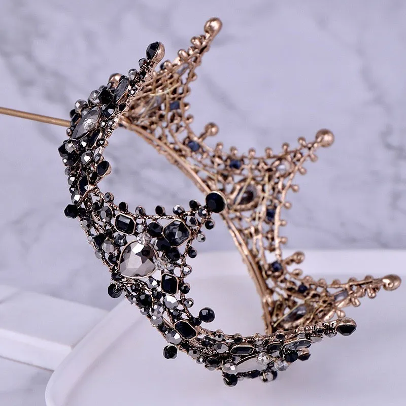 "Kianne" - Victorian Gothic Black Bridal Crown Tiara