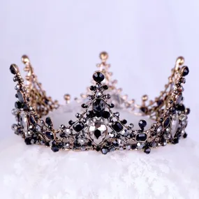 "Kianne" - Victorian Gothic Black Bridal Crown Tiara