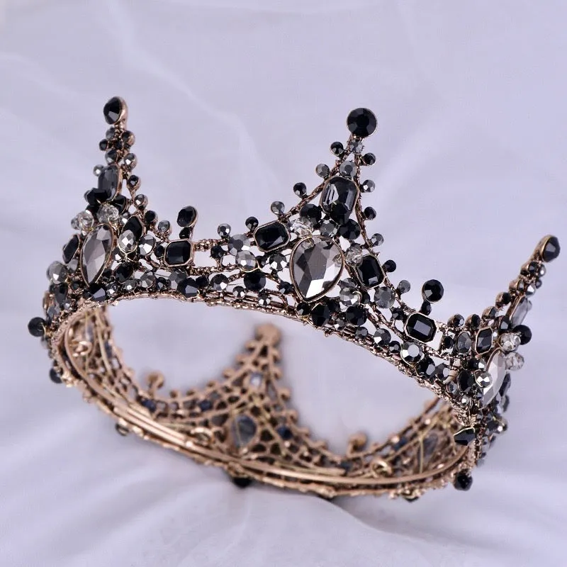 "Kianne" - Victorian Gothic Black Bridal Crown Tiara