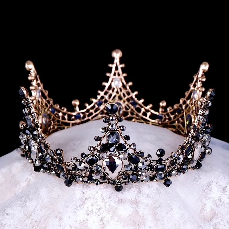 "Kianne" - Victorian Gothic Black Bridal Crown Tiara