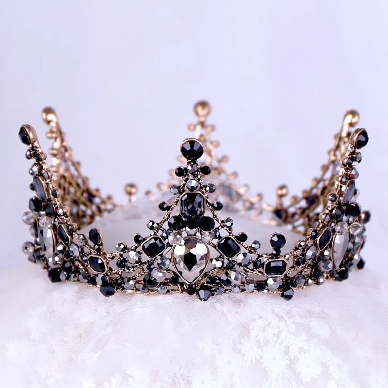 "Kianne" - Victorian Gothic Black Bridal Crown Tiara