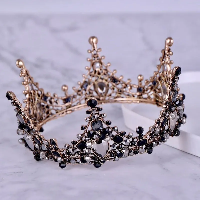 "Kianne" - Victorian Gothic Black Bridal Crown Tiara