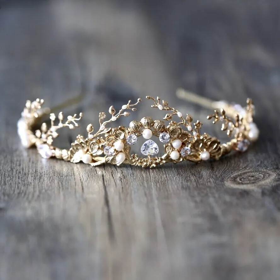 "Neda" - Bohemian Pearl Bridal Tiara