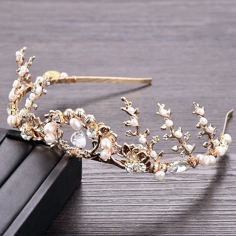 "Neda" - Bohemian Pearl Bridal Tiara