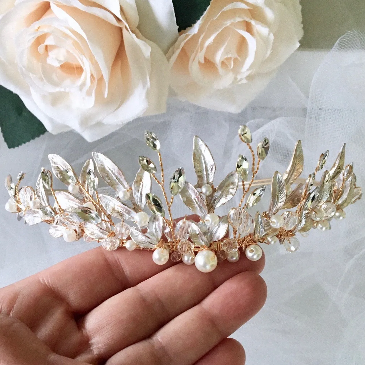 "Reverie" - Bohemian Rose Gold Bridal Tiara