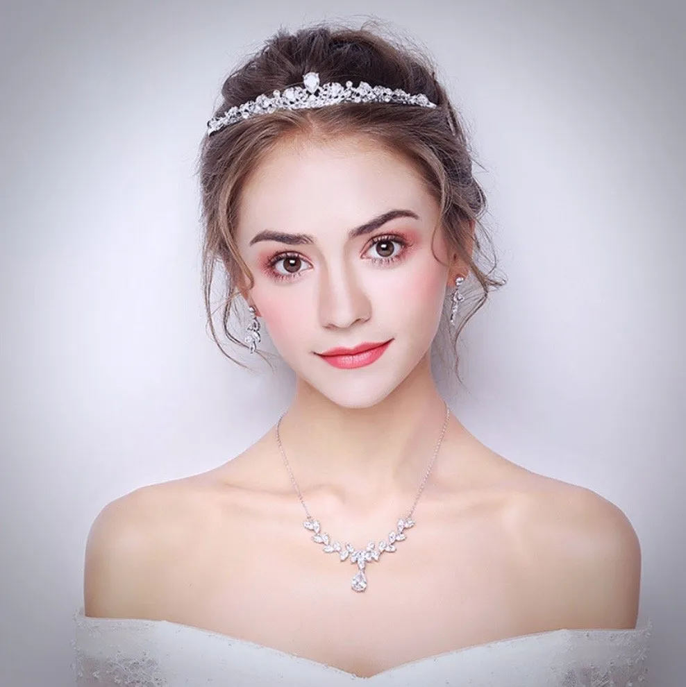 "Rochelle" - Wedding Cubic Zirconia Tiara - Available in Silver, Rose Gold and Yellow Gold