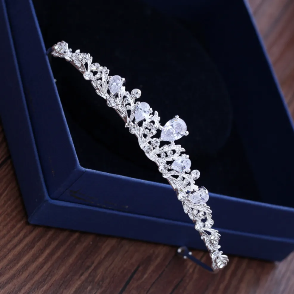 "Rochelle" - Wedding Cubic Zirconia Tiara - Available in Silver, Rose Gold and Yellow Gold
