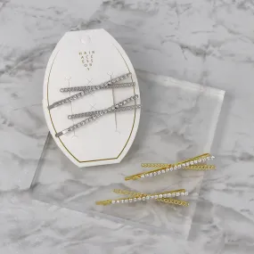 Rhinestone Cross Hairpin Set