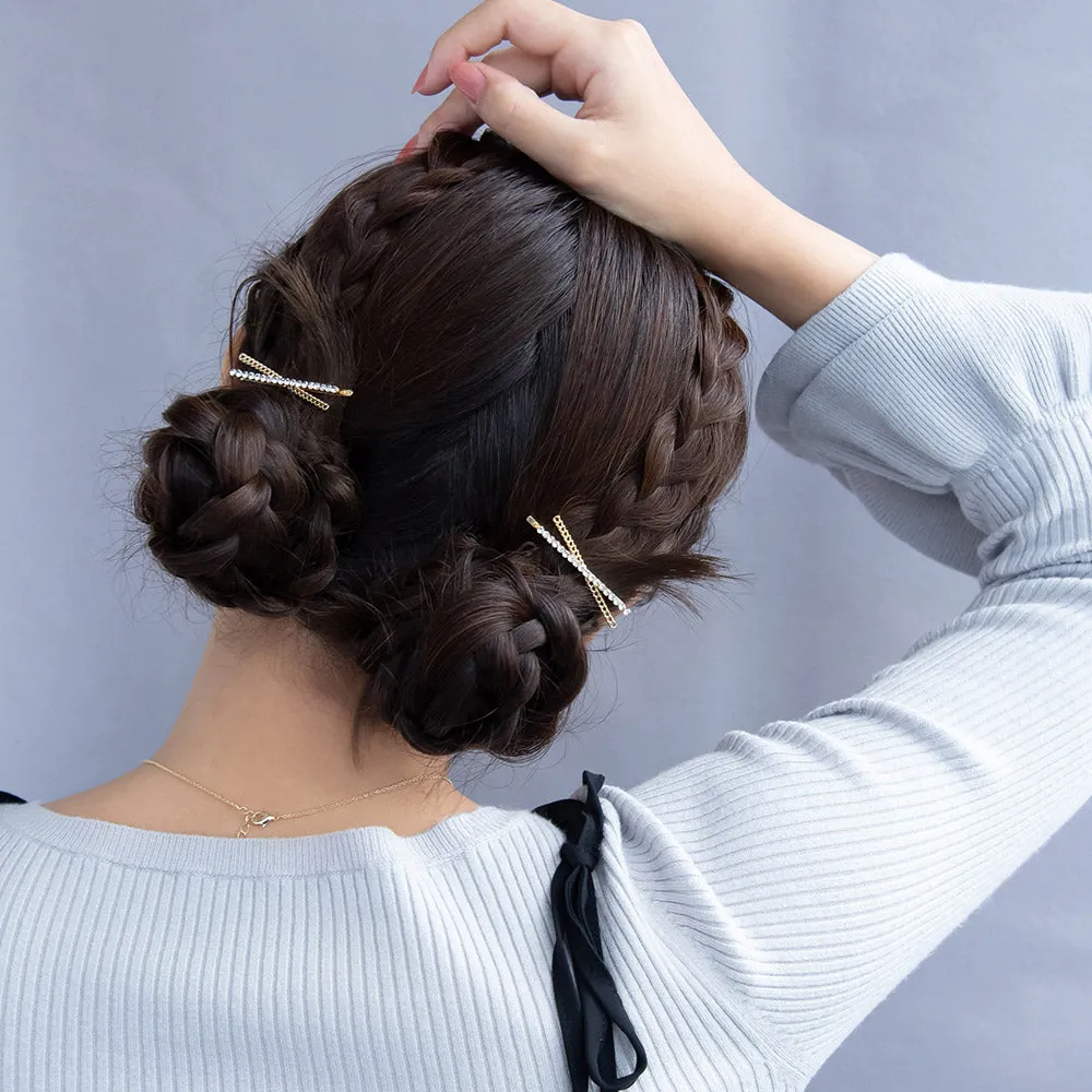Rhinestone Cross Hairpin Set
