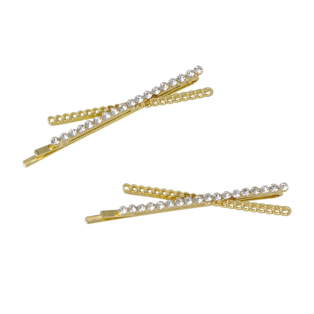 Rhinestone Cross Hairpin Set