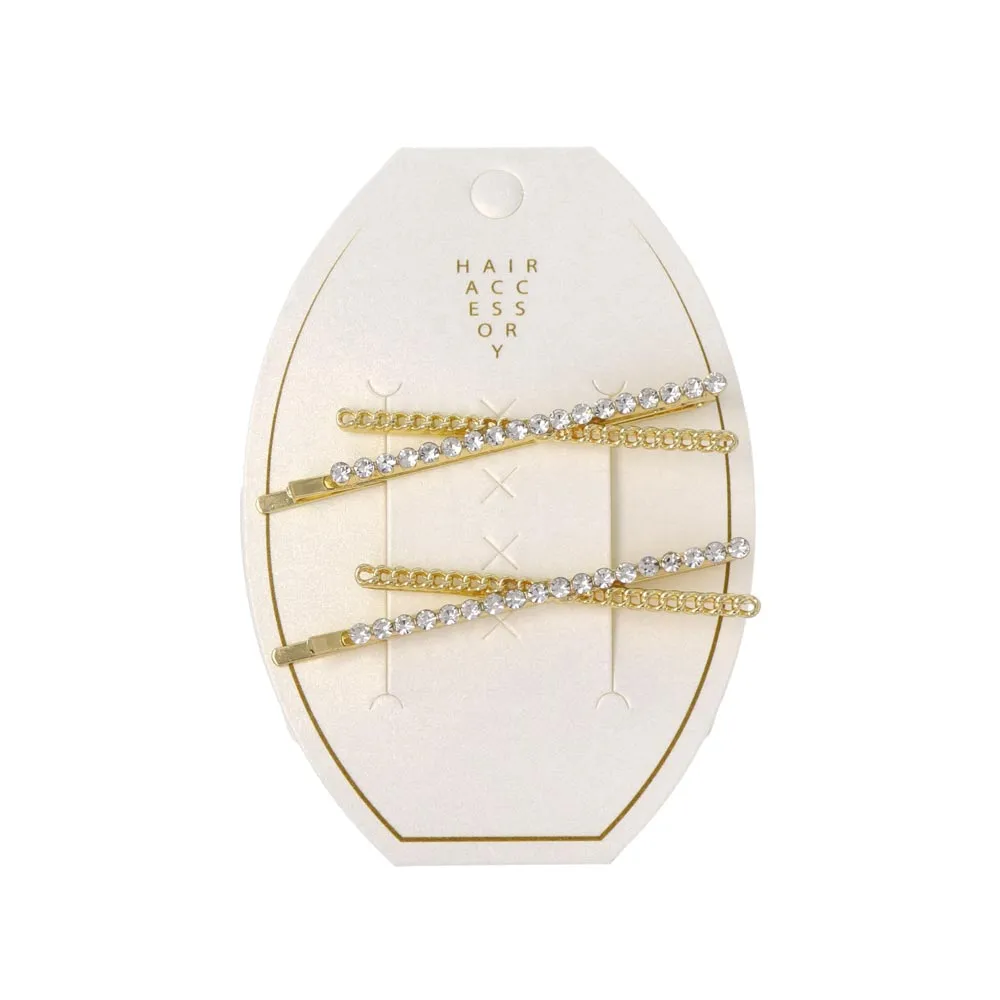 Rhinestone Cross Hairpin Set