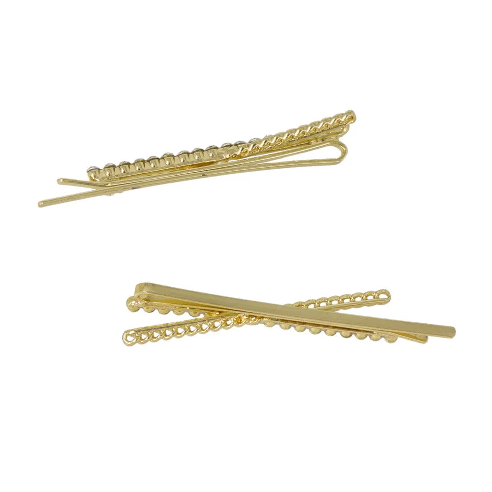 Rhinestone Cross Hairpin Set