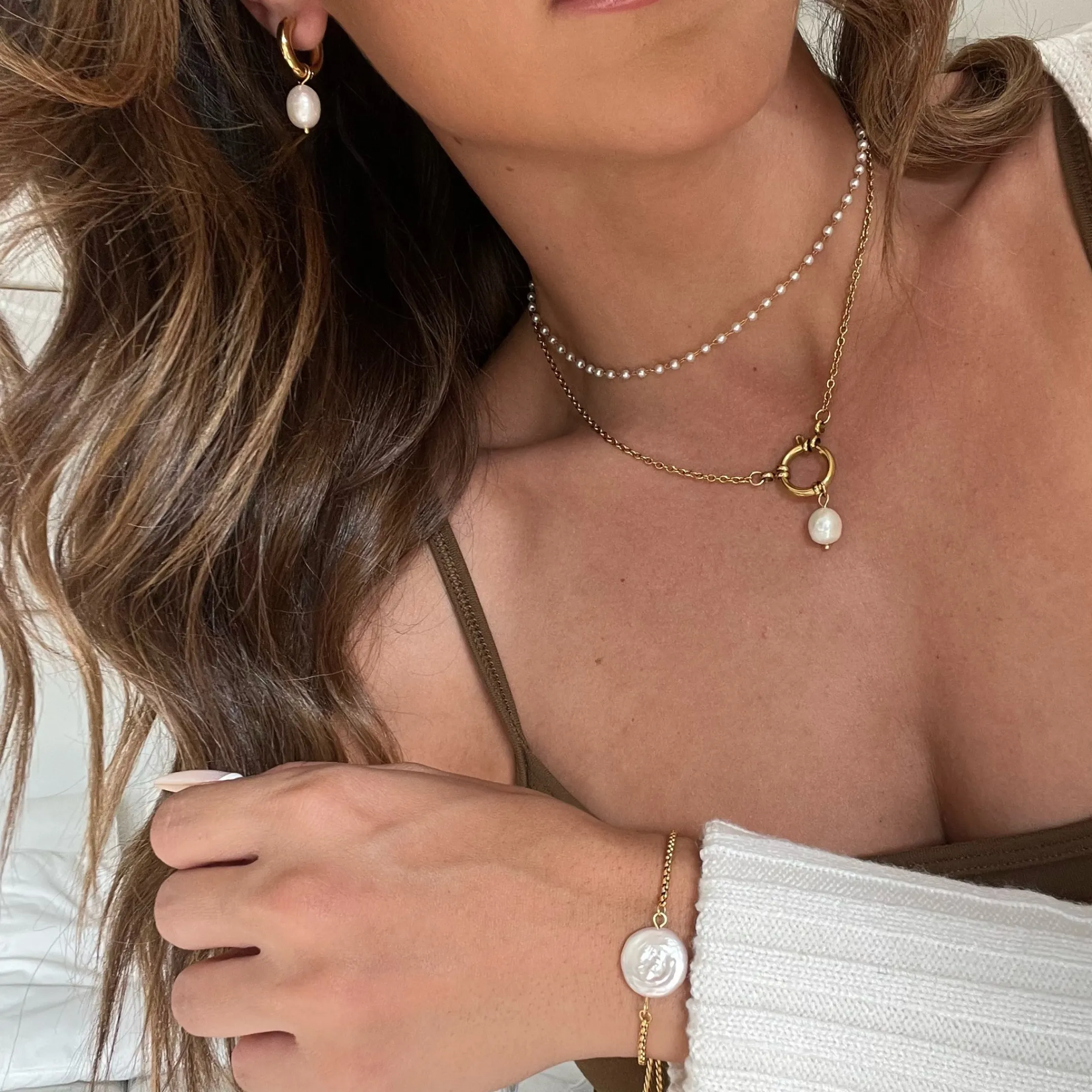 Sheena Dainty Pearl Choker Necklace