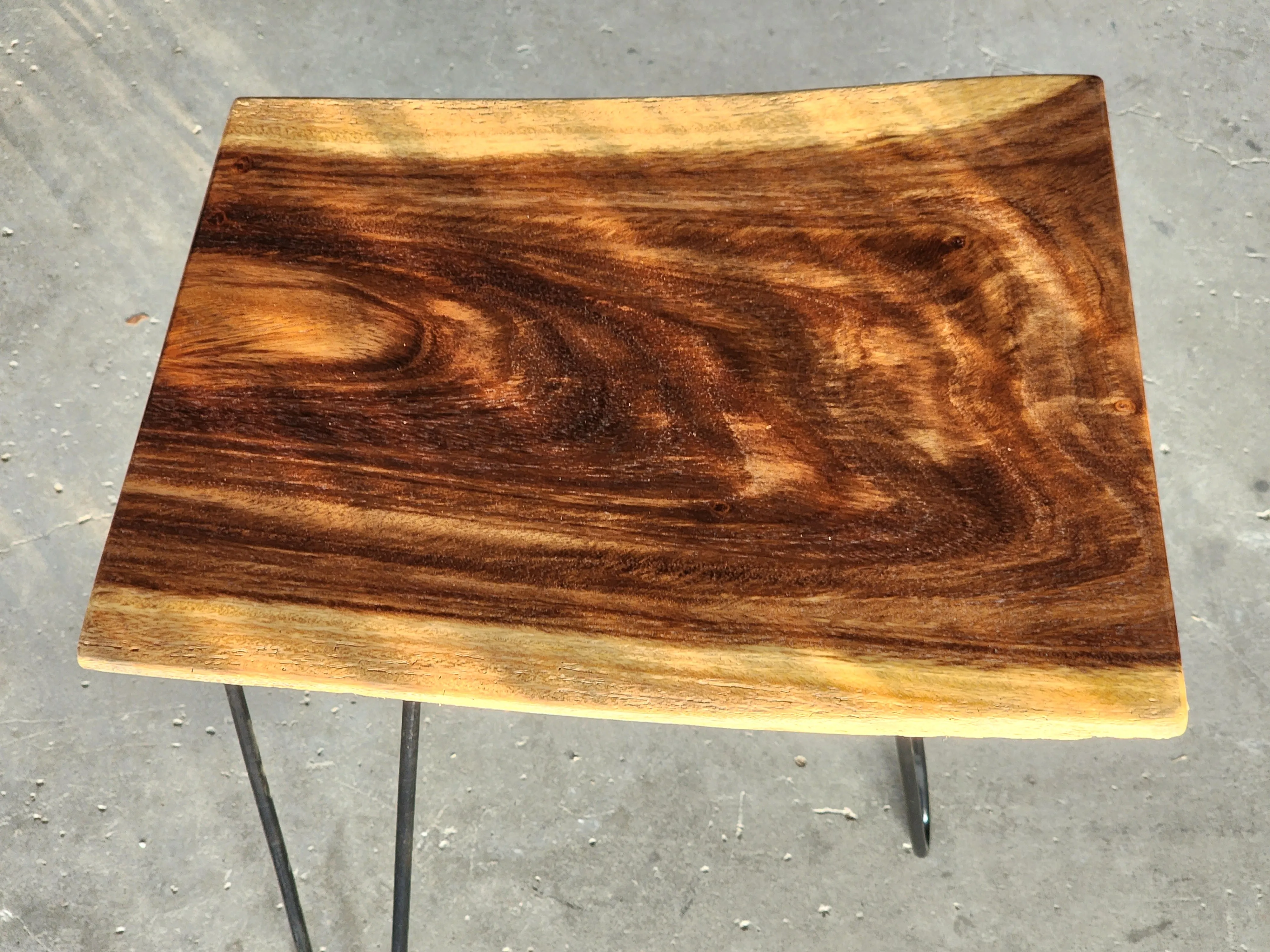 Small coffee table, Live Edge Wooden Side Table / Corner Table / Plant or book Stand Raintree Wood