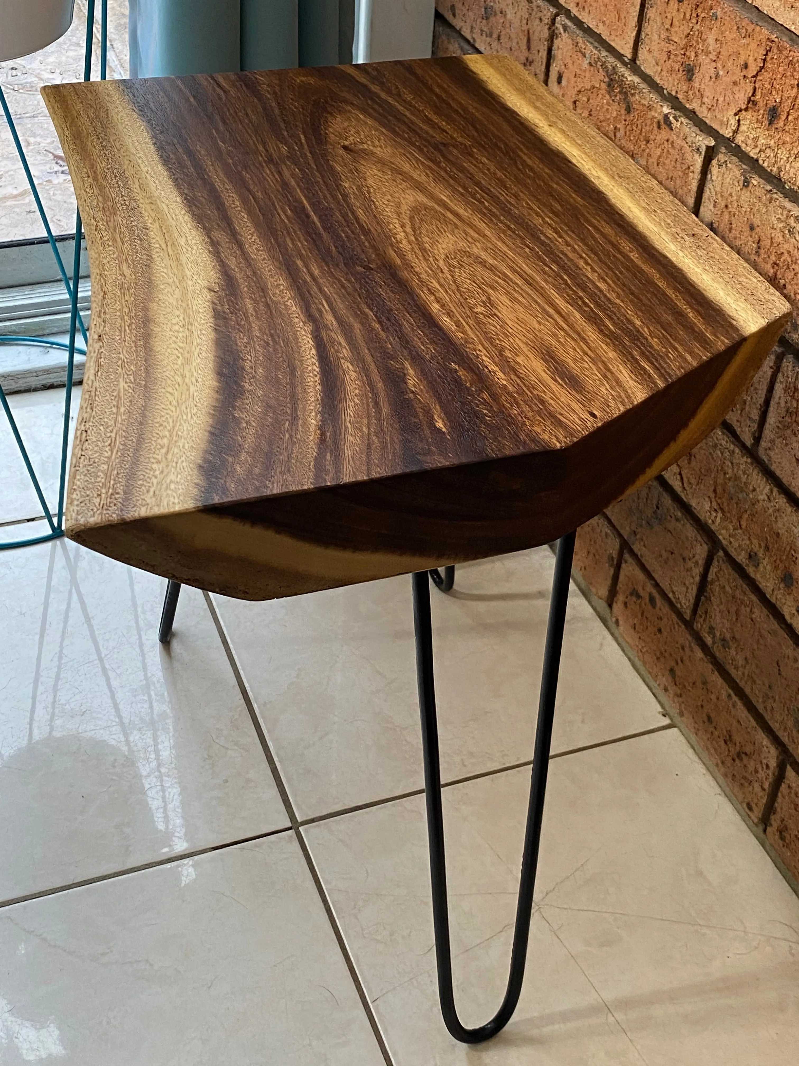 Small coffee table, Live Edge Wooden Side Table / Corner Table / Plant or book Stand Raintree Wood